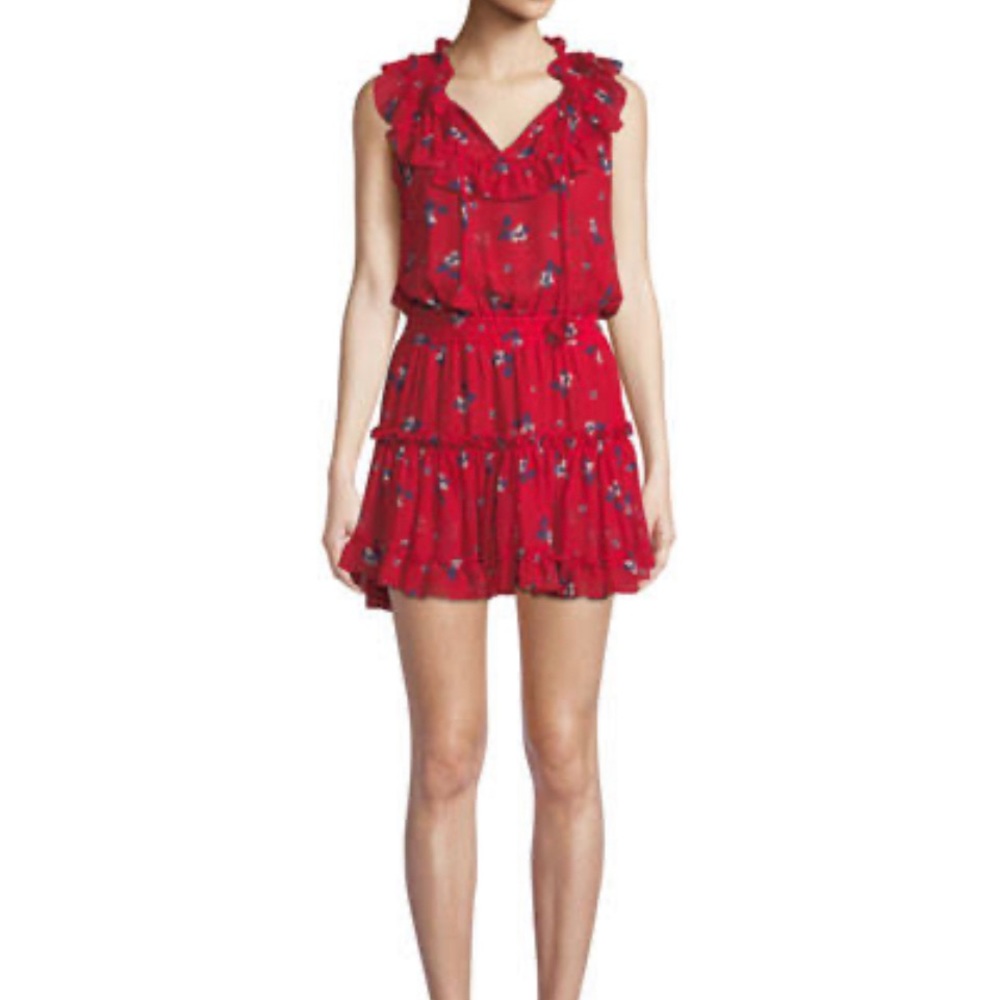 Misa Los Angeles Red Floral Dress